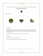 2.15 Ct. Green Sapphire from Ceylon (Sri Lanka) Appraisal