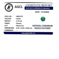 2.15 Ct. Green Sapphire from Ceylon (Sri Lanka) Scan Report