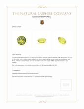 2.16 Ct. Greenish Yellow Sapphire from Ceylon (Sri Lanka) Appraisal