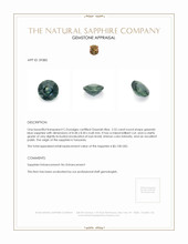 2.52 Ct. Greenish Blue Sapphire from Tanzania Appraisal