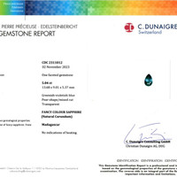 5.04 Ct. Bluish Green Sapphire from Madagascar Scan Report