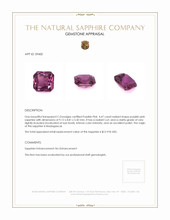 4.47 Ct. Purplish Pink Sapphire from Madagascar Appraisal