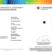 4.47 Ct. Purplish Pink Sapphire from Madagascar Scan Report