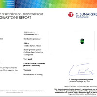 5.00 Ct. Bluish Green Sapphire from Tanzania Scan Report