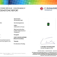 5.00 Ct. Bluish Green Sapphire from Tanzania Scan Report