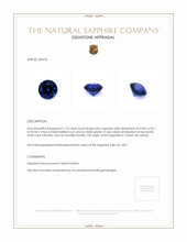 1.73 Ct. Blue Sapphire from Ceylon (Sri Lanka) Appraisal