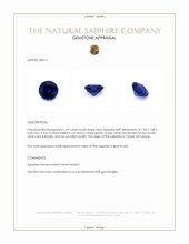 1.69 Ct. Blue Sapphire from Ceylon (Sri Lanka) Appraisal