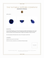 1.69 Ct. Blue Sapphire from Ceylon (Sri Lanka) Appraisal
