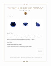 1.00 Ct. Blue Sapphire from Ceylon (Sri Lanka) Appraisal