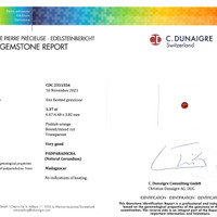 1.37 Ct. Padparadscha Sapphire from Madagascar Scan Report