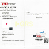 1.62 Ct. Padparadscha Sapphire from Madagascar Scan Report