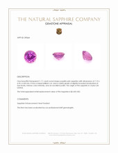 1.71 Ct. Purplish Pink Sapphire from Ceylon (Sri Lanka) Appraisal