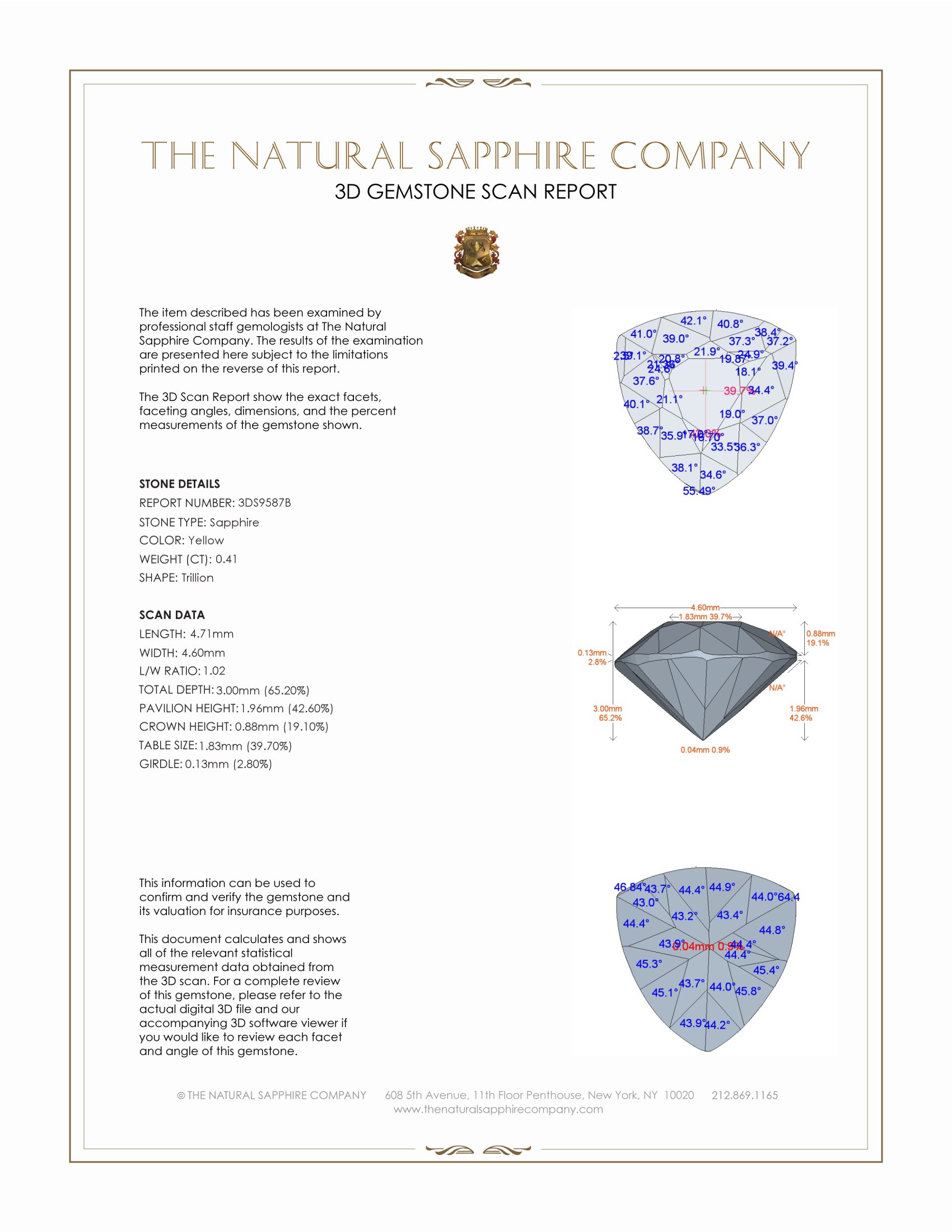 0.41 Ct. Yellow Sapphire from Ceylon (Sri Lanka)
