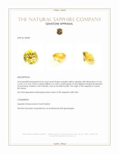 0.46 Ct. Orangish Yellow Sapphire from Ceylon (Sri Lanka) Appraisal