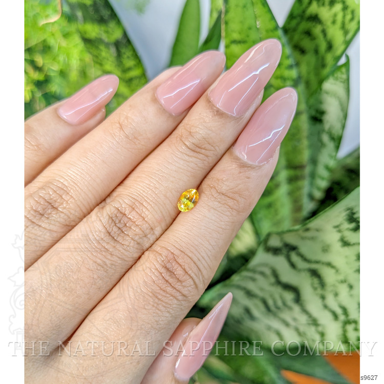 0.59 Ct. Orangish Yellow Sapphire from Ceylon (Sri Lanka)