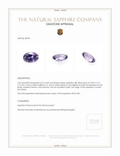 0.53 Ct. Purple Sapphire from Ceylon (Sri Lanka) Appraisal