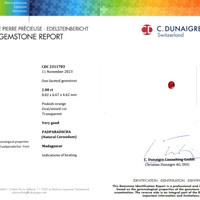 2.00 Ct. Padparadscha Sapphire from Madagascar Scan Report