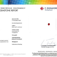 2.00 Ct. Padparadscha Sapphire from Madagascar Scan Report