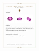 0.58 Ct. Purplish Pink Sapphire from Ceylon (Sri Lanka) Appraisal