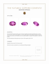 0.58 Ct. Purplish Pink Sapphire from Ceylon (Sri Lanka) Appraisal