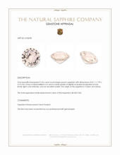 2.36 Ct. Peach Sapphire from Ceylon (Sri Lanka) Appraisal
