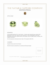 0.75 Ct. Yellowish Green Sapphire from Montana Appraisal