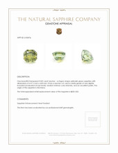 0.82 Ct. Yellowish Green Sapphire from Montana Appraisal