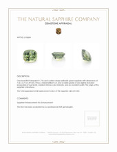 1.74 Ct. Yellowish Green Sapphire from Montana Appraisal
