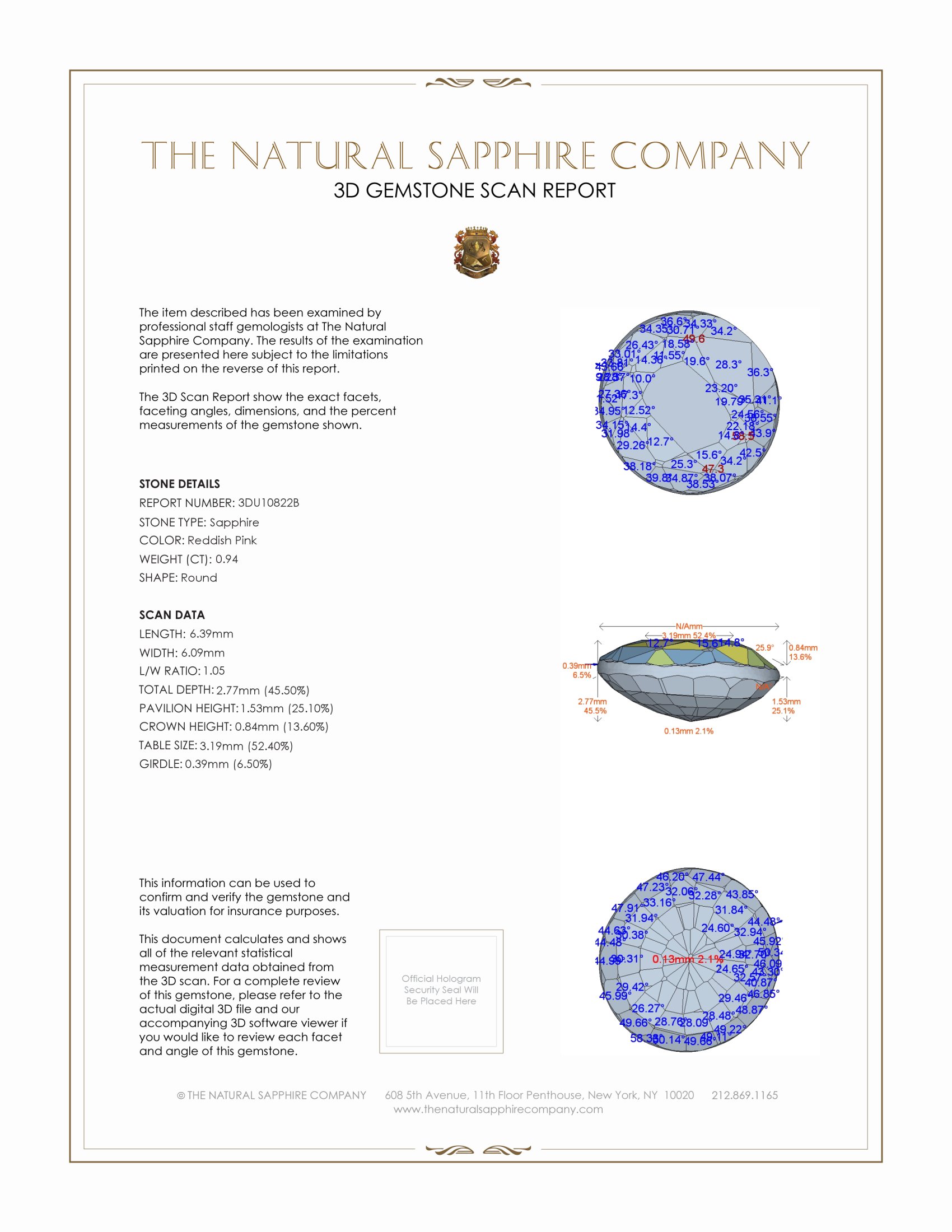 0.94 Ct. Reddish Pink Sapphire from Ceylon (Sri Lanka)