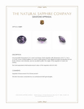 2.41 Ct. Violet Sapphire from Ceylon (Sri Lanka) Appraisal