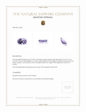 0.70 Ct. Purple Sapphire from Ceylon (Sri Lanka) Appraisal