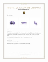 0.70 Ct. Purple Sapphire from Ceylon (Sri Lanka) Appraisal