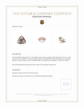 0.91 Ct. Peach Sapphire from Ceylon (Sri Lanka) Appraisal