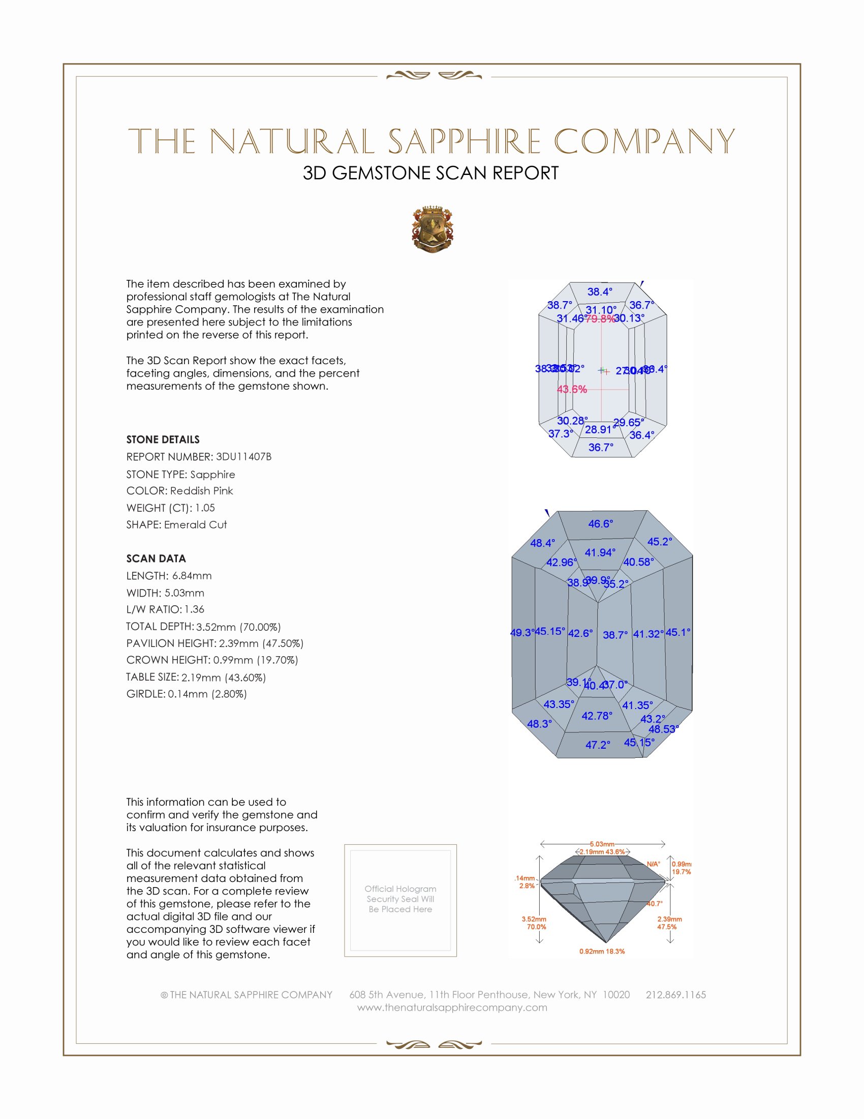 1.05 Ct. Reddish Pink Sapphire from Ceylon (Sri Lanka)
