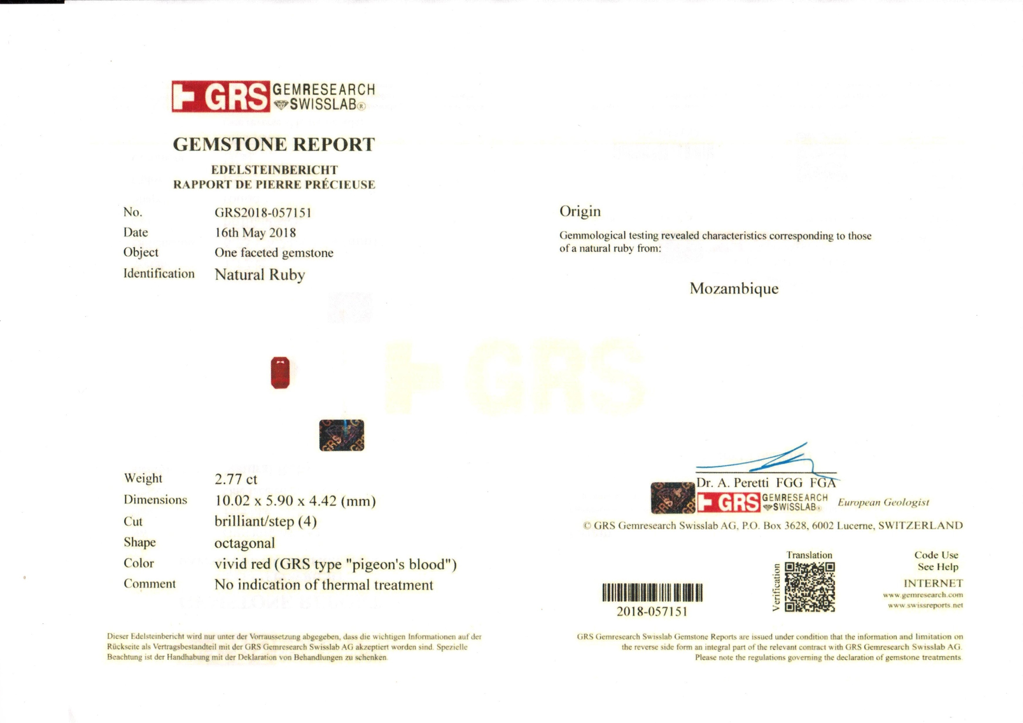 2.77 Ct. Ruby from Madagascar