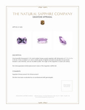1.05 Ct. Purple Sapphire from Ceylon (Sri Lanka) Appraisal