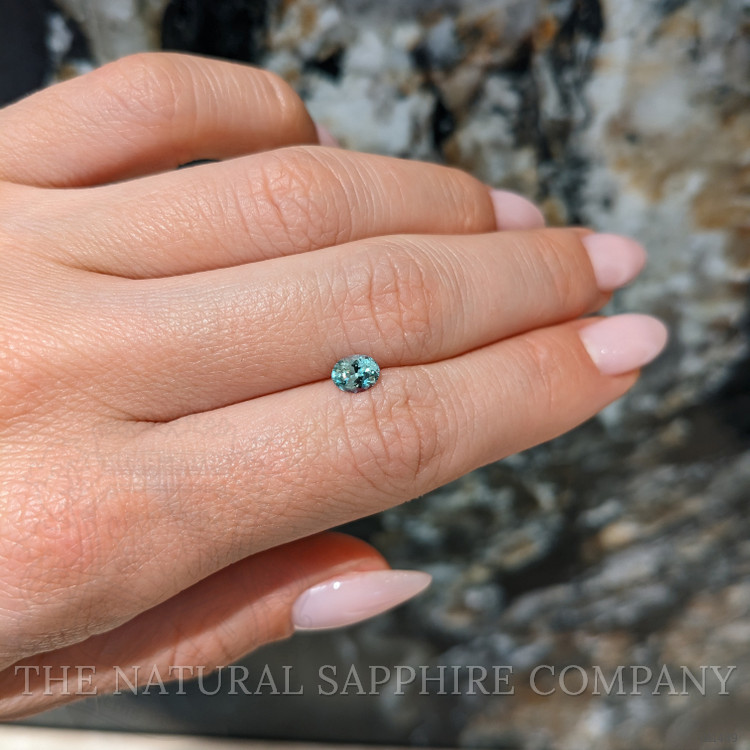 0.58 Ct. Bluish Green Sapphire from Montana
