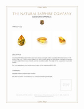 0.86 Ct. Orangish Yellow Sapphire from Ceylon (Sri Lanka) Appraisal