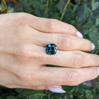 5.93 Ct. Bluish Green Sapphire from Australia Life Style