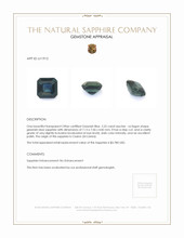 2.52 Ct. Greenish Blue Sapphire from Ceylon (Sri Lanka) Appraisal