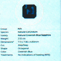 2.52 Ct. Greenish Blue Sapphire from Ceylon (Sri Lanka) Scan Report