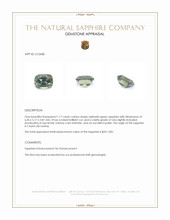 1.17 Ct. Yellowish Green Sapphire from Ceylon (Sri Lanka) Appraisal