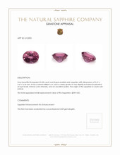 0.58 Ct. Purplish Pink Sapphire from Ceylon (Sri Lanka) Appraisal