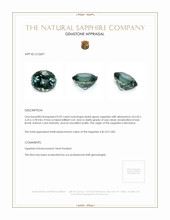 0.92 Ct. Bluish Green Sapphire from Montana Appraisal