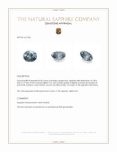 0.82 Ct. Greyish Blue Sapphire from Montana Appraisal