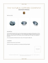 0.82 Ct. Greyish Blue Sapphire from Montana Appraisal