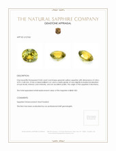 0.84 Ct. Greenish Yellow Sapphire from Montana Appraisal