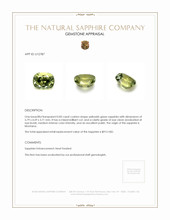 0.83 Ct. Yellowish Green Sapphire from Montana Appraisal