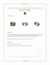 0.77 Ct. Green Sapphire from Montana Appraisal