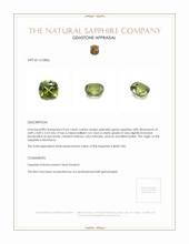 0.64 Ct. Yellowish Green Sapphire from Montana Appraisal